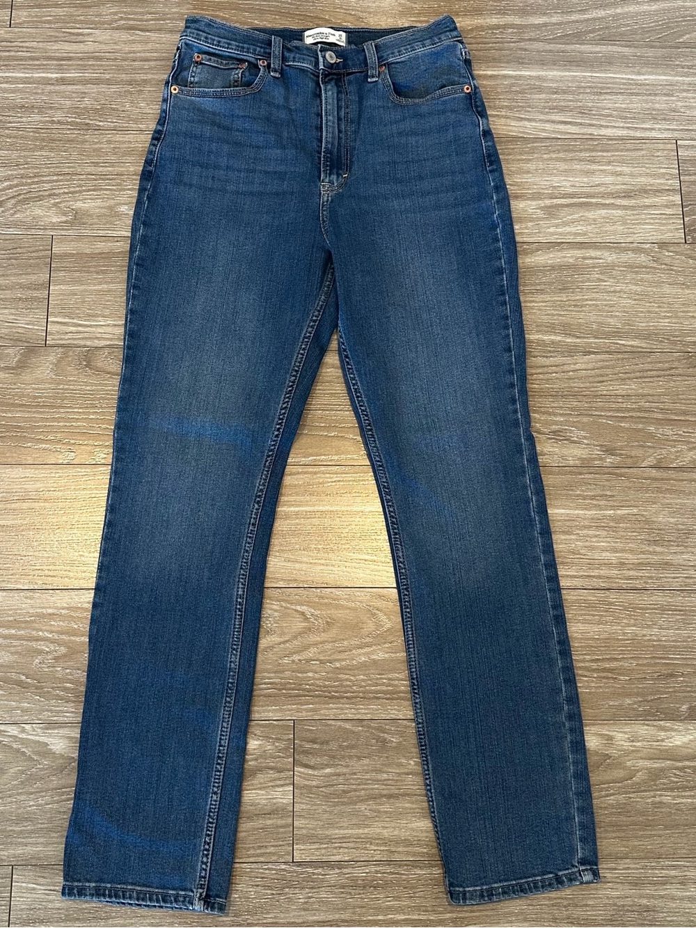 Abercrombie & Fitch The Slim Straight Ultra High Rise Blue Denim Jeans size 28